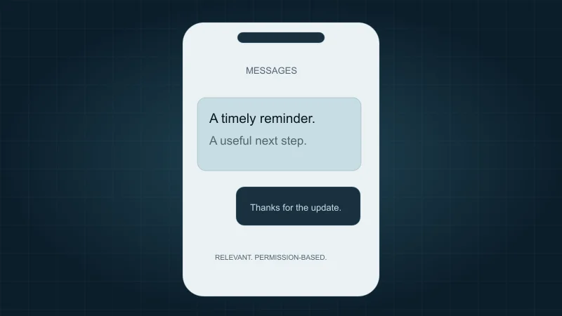 Illustrated sms marketing workflow